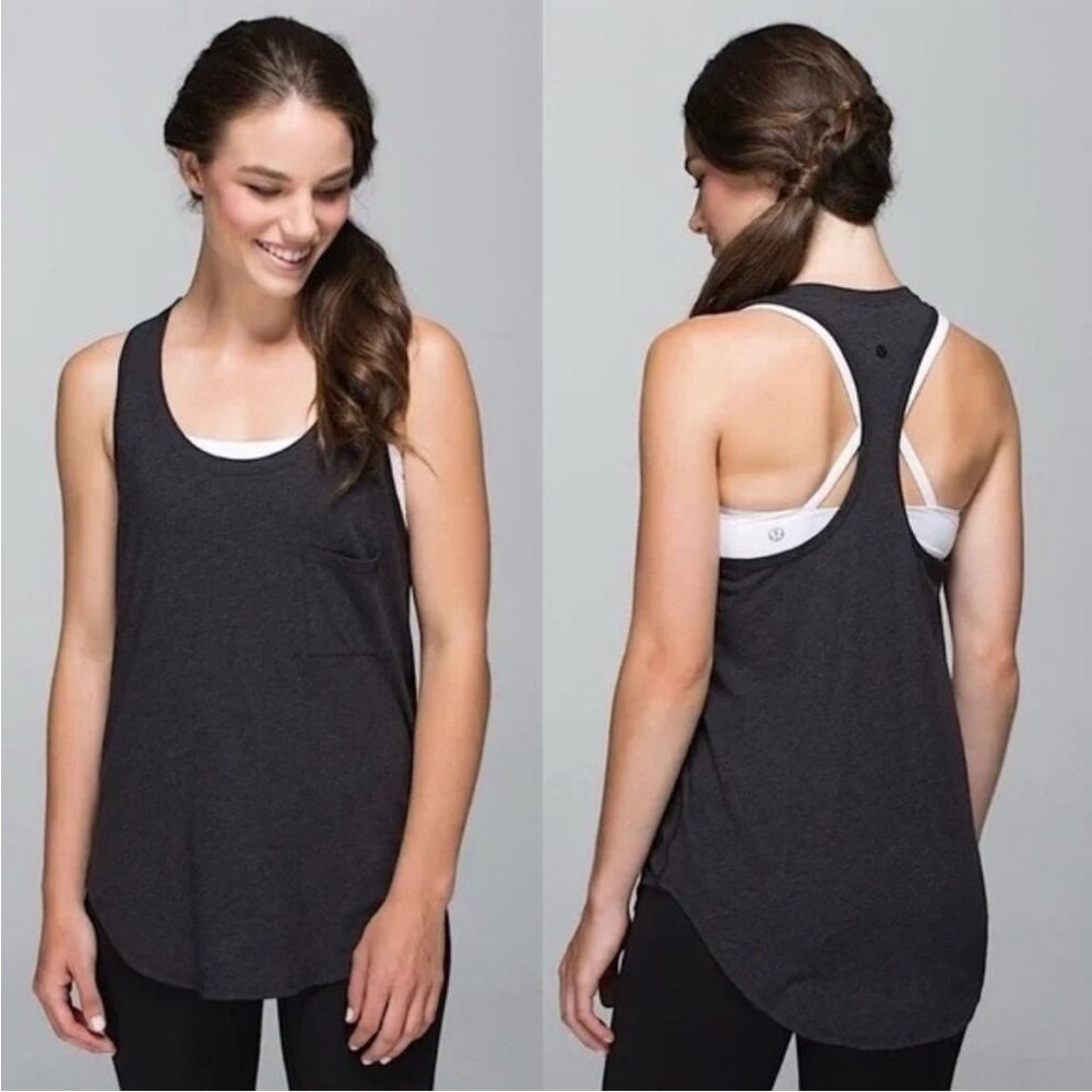 Lululemon Yogi Racerback Charcoal Tank Top